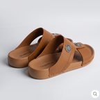Crossover Slide Sandals brown
