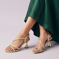 Studded Strappy Heel peach