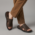 Classic Leather brown Slide Sandals
