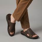 Classic Leather brown Slide Sandals