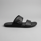 Tan Leather Double Buckle black