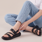 Beige Strappy Platform Sandals black