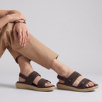 Men's Two Strap Sandals Dark Brown