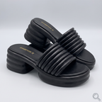 Chunky Block Heel Sandals black