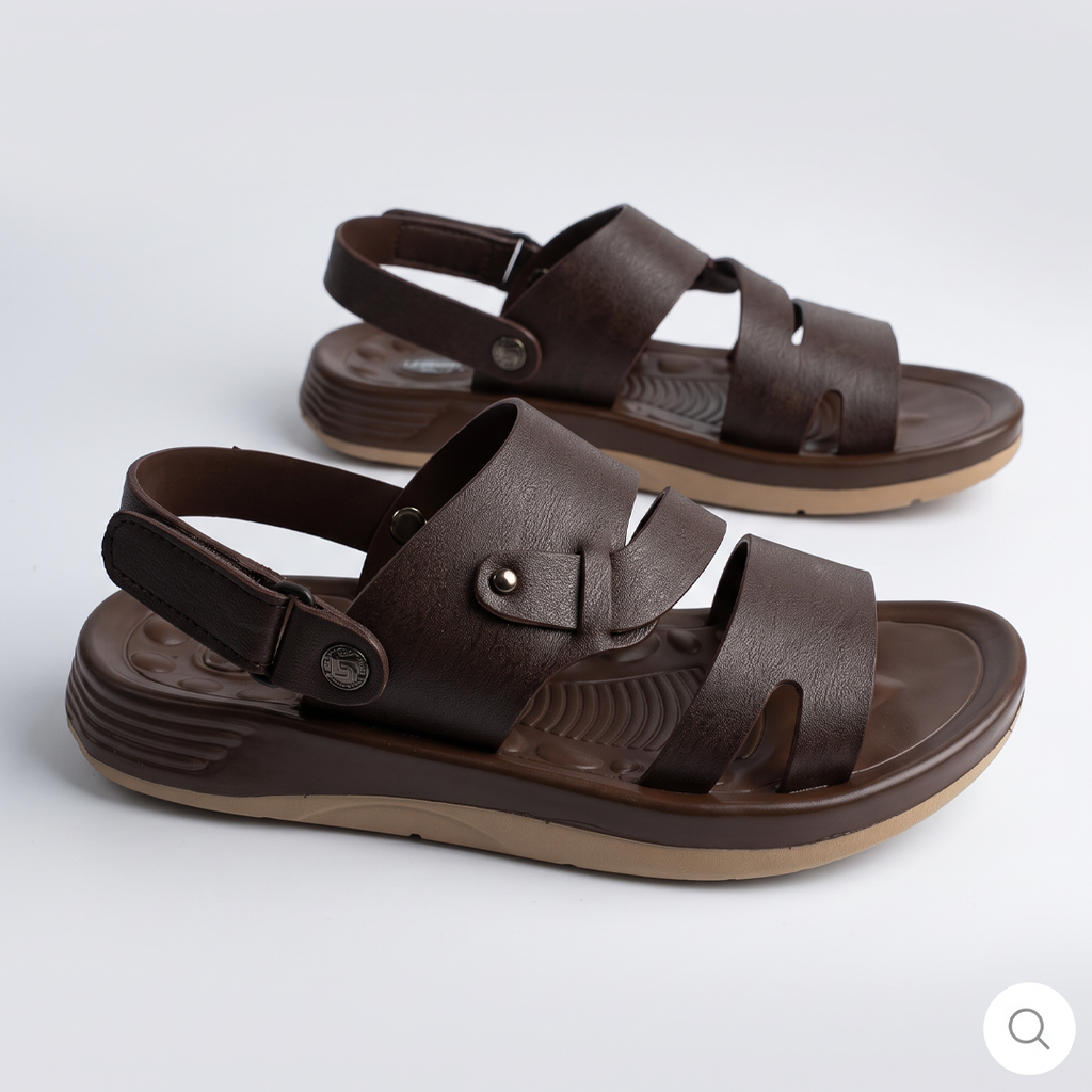 Men's Multi Strap Sandals Dark Brown