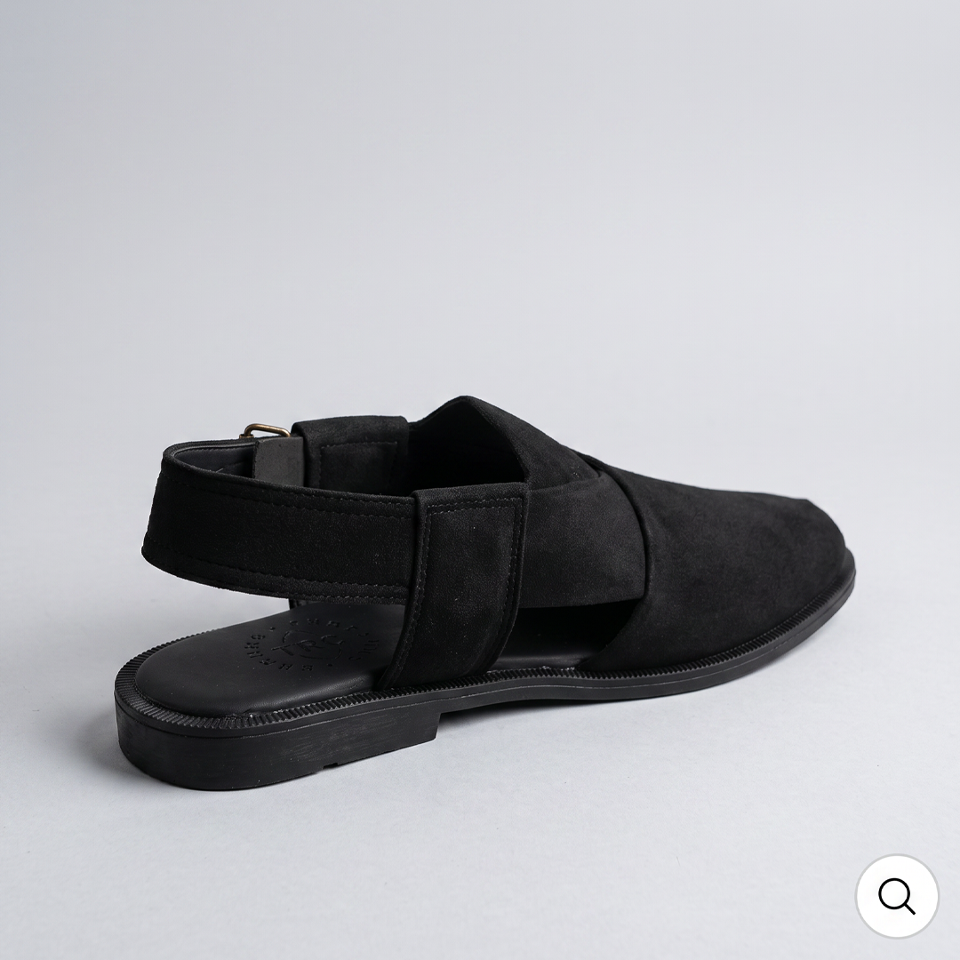 Peshawari Suede Sandals Black