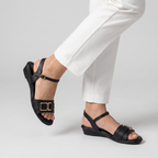 Wedge Sandals Buckle black