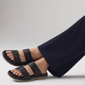 Textured Double Strap Sandal black