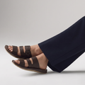 Triple Strap Buckle Slides brown
