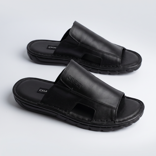 0241 Slide Sandals Leather Black