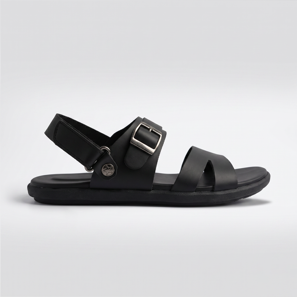 Classic Strap Buckle Sandals black