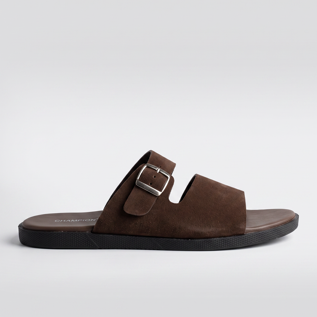 Buckle Slide Sandals brown