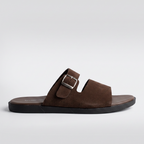 Buckle Slide Sandals brown