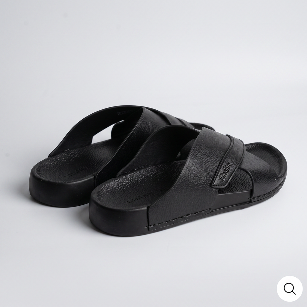 Crossover Slide Sandals black