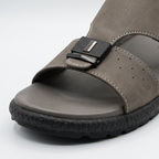 Textured Buckle Slides grey