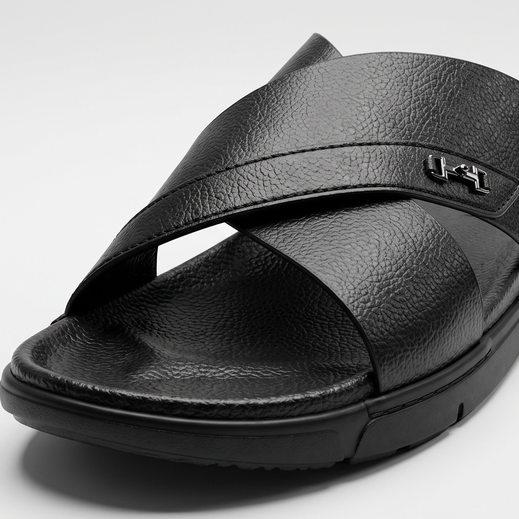 Crossover Slide Sandals black