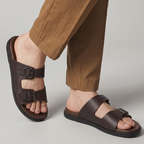 Buckle Slide Sandals brown