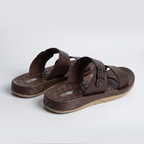 Triple Strap Buckle Slides brown