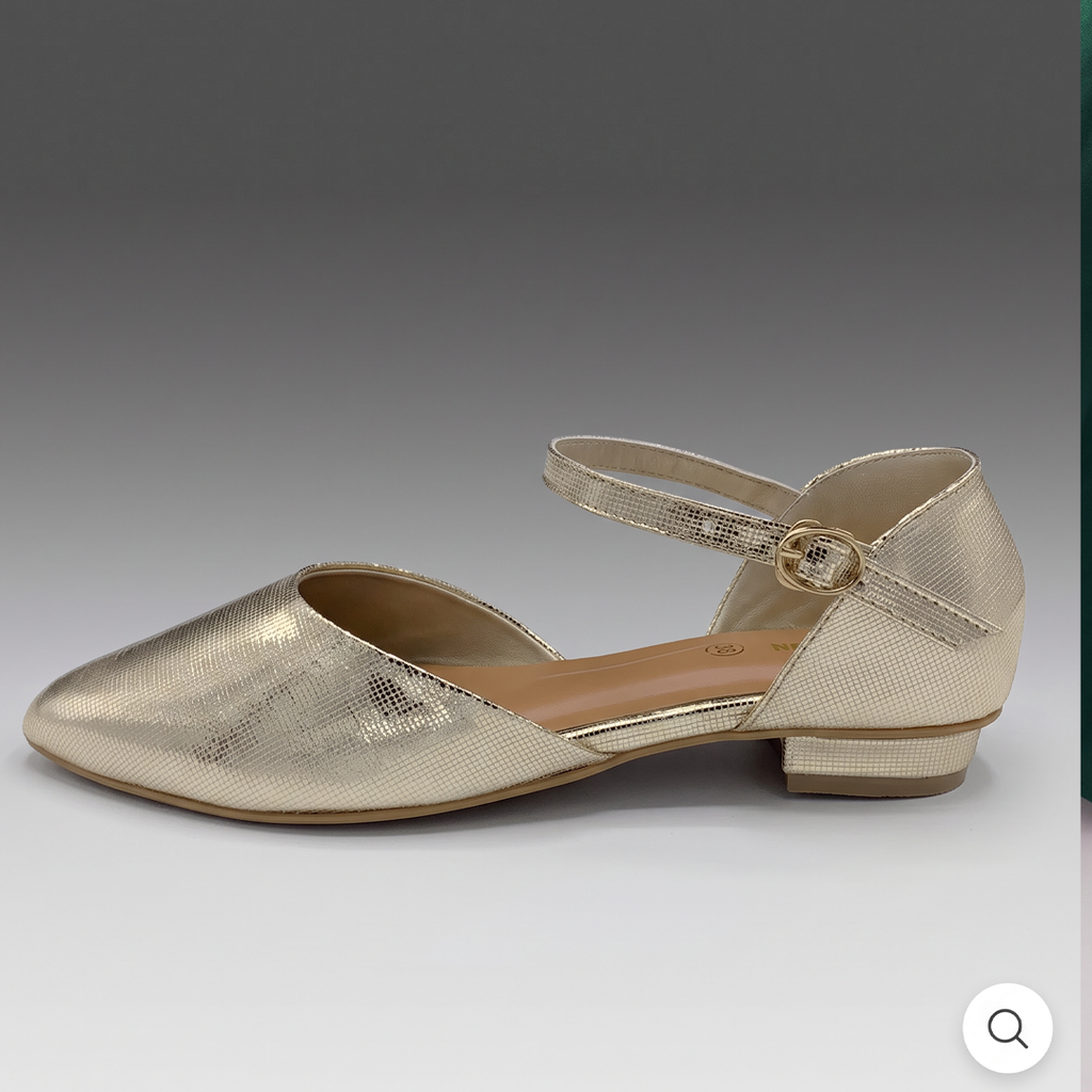 Pointed Toe Ankle Strap Flats peach