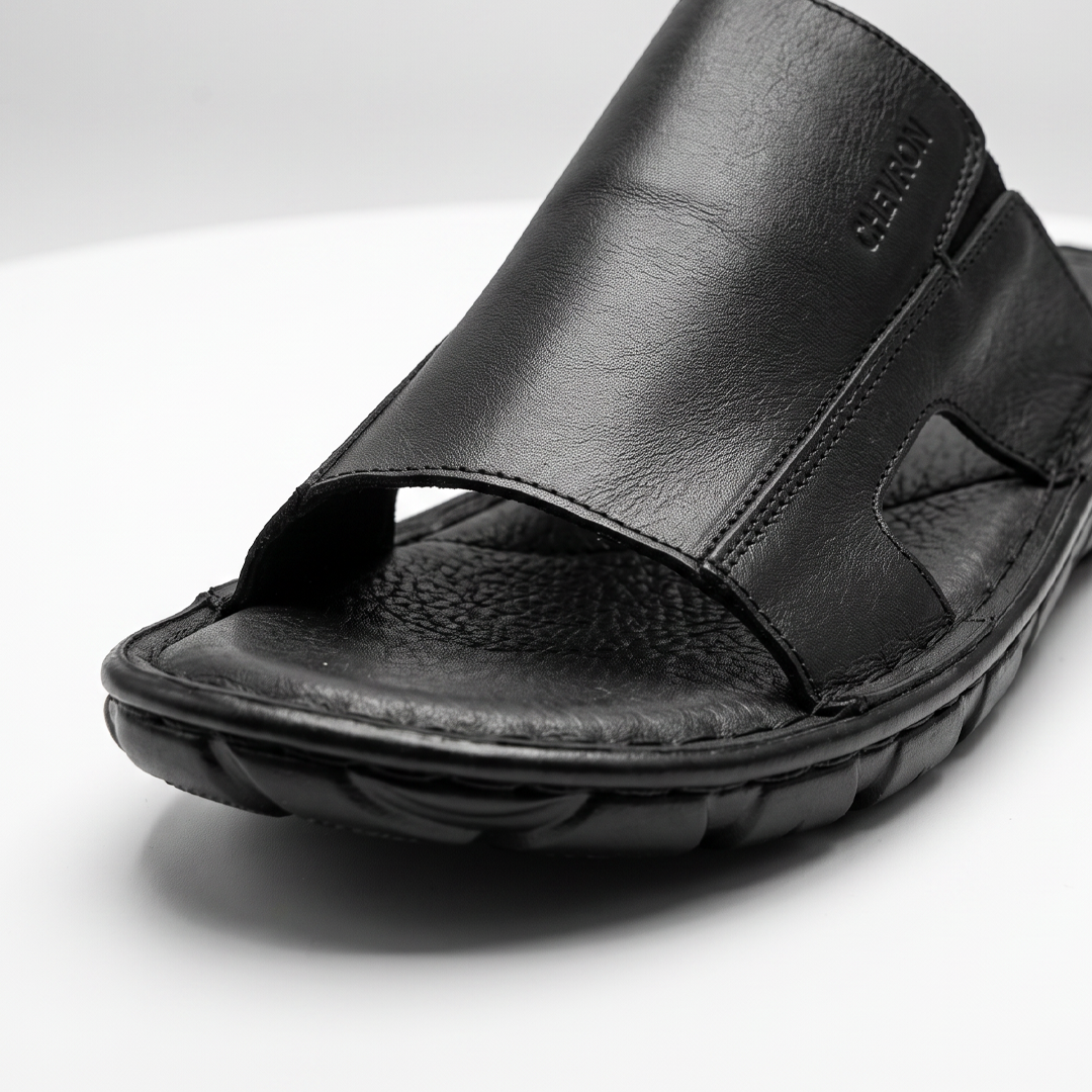 Slide Sandals Leather Black