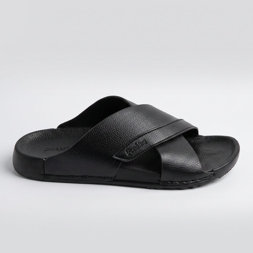 Crossover Slide Sandals black