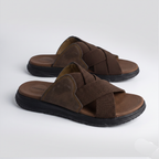 Comfort Cross Strap Sandals brown