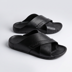 Crossover Slide Sandals black