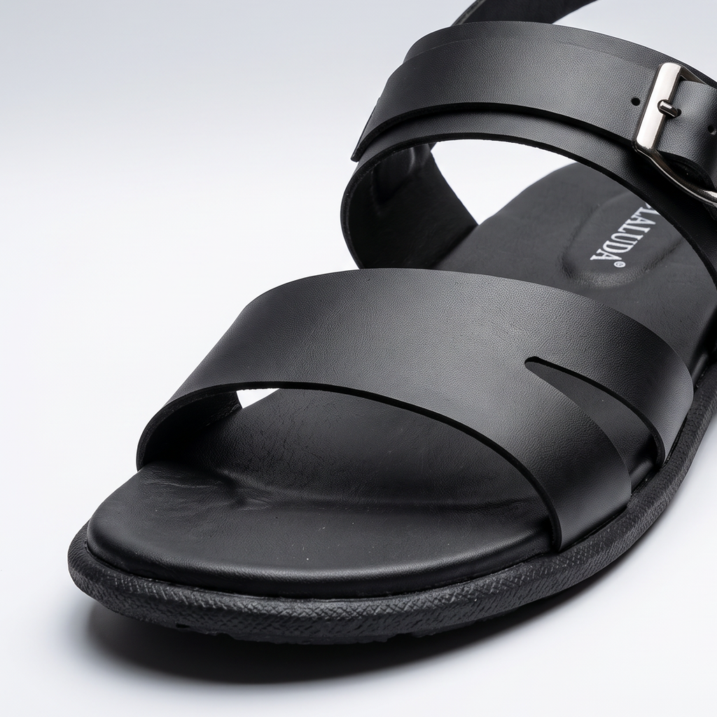 Classic Strap Buckle Sandals black