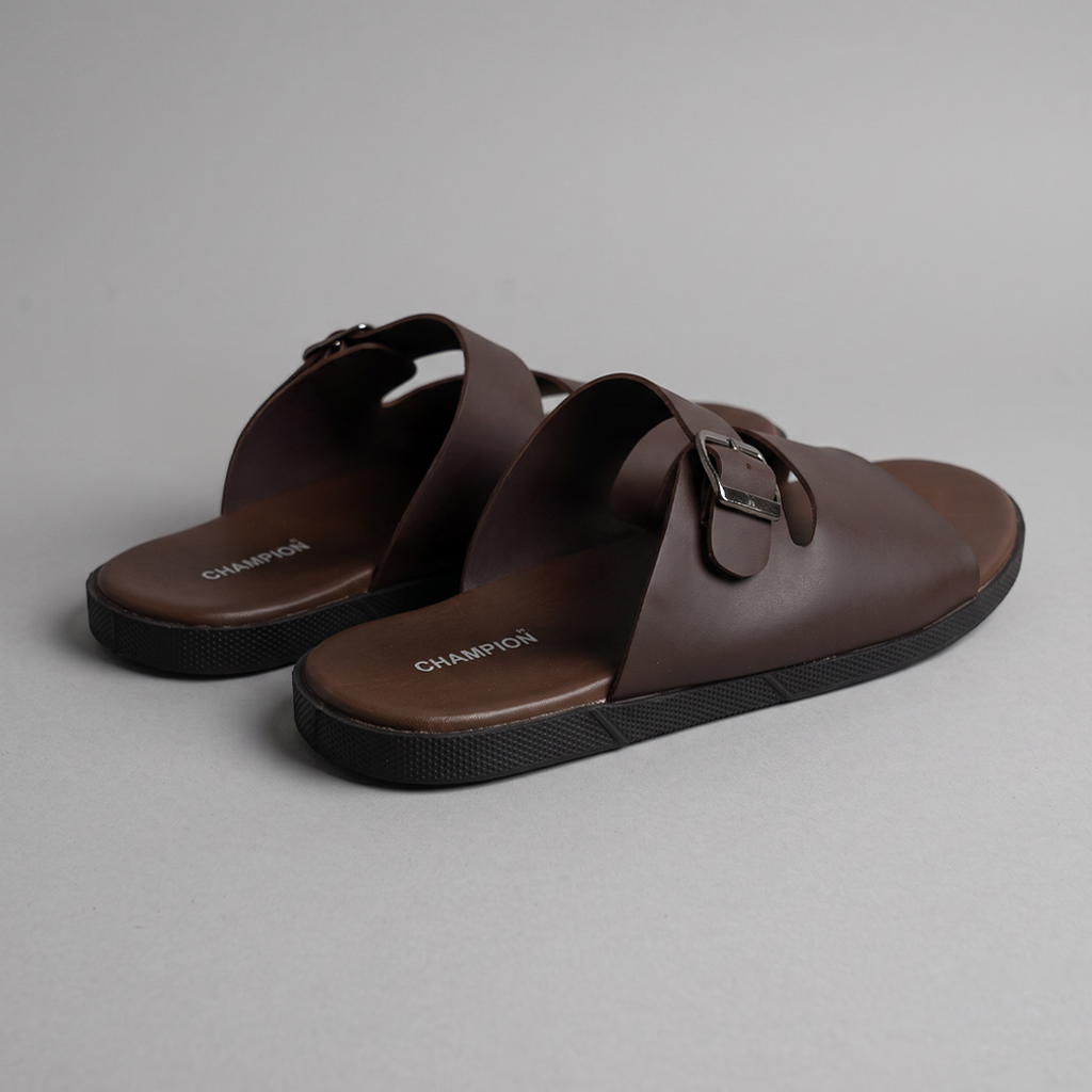 Buckle Slide Sandals brown