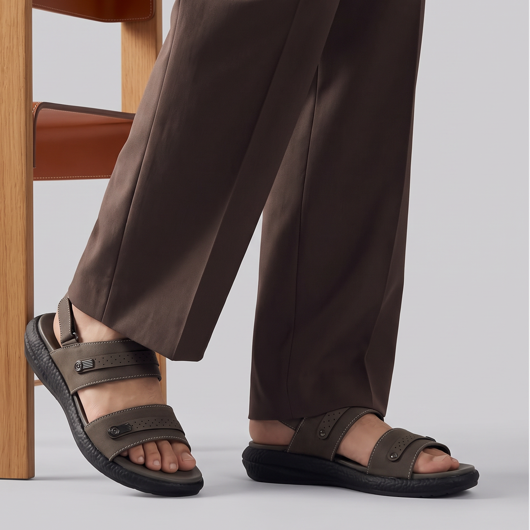 Men's Two Strap Sandals Grey