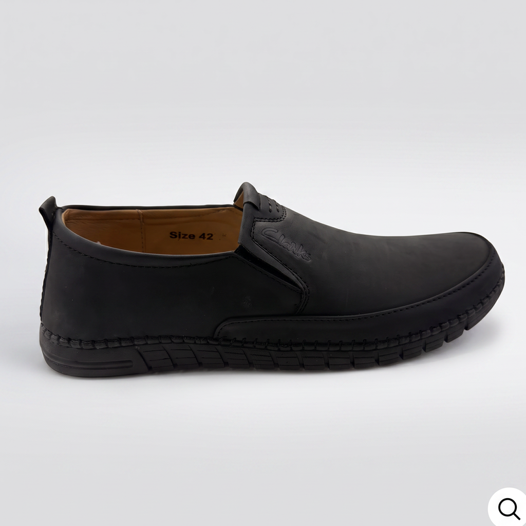 Men's Matte Leather Loafers Black