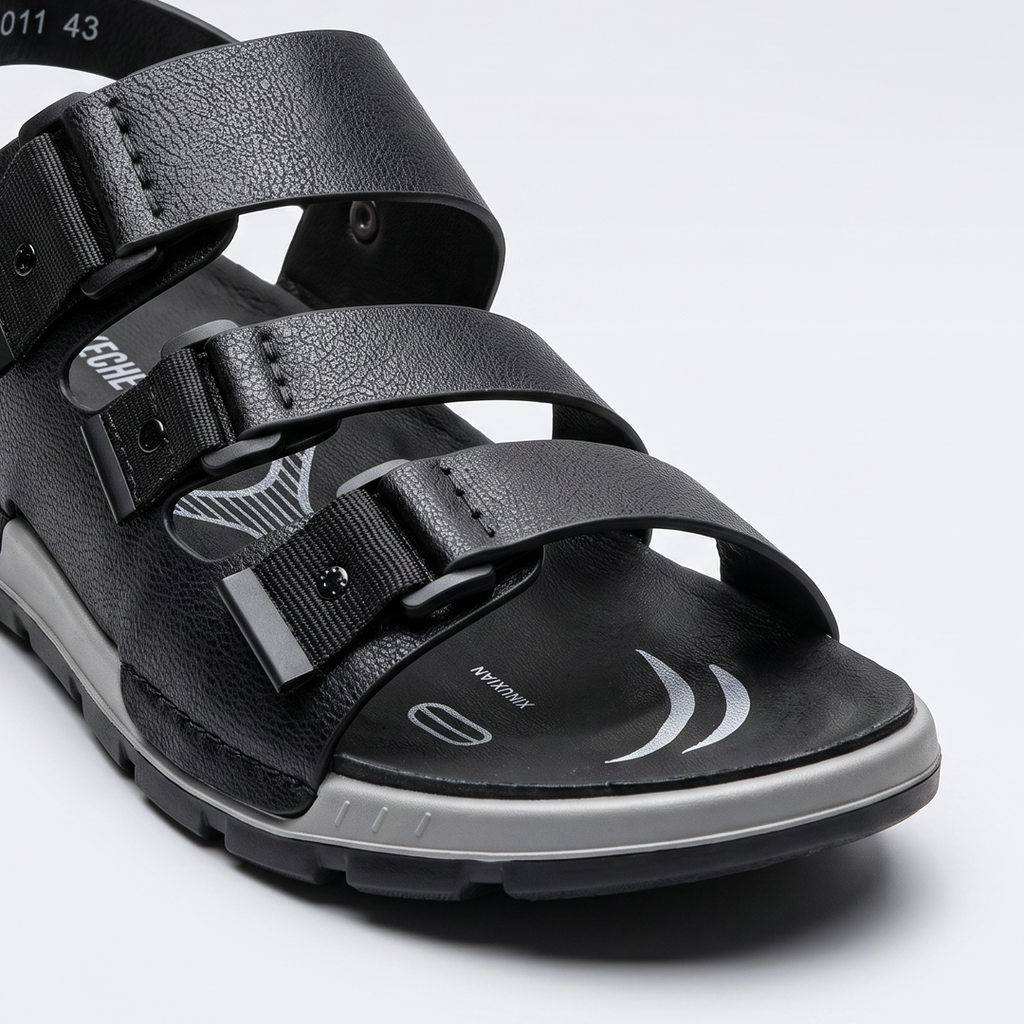 Triple Strap Sport Sandals Men's Rugged Sole