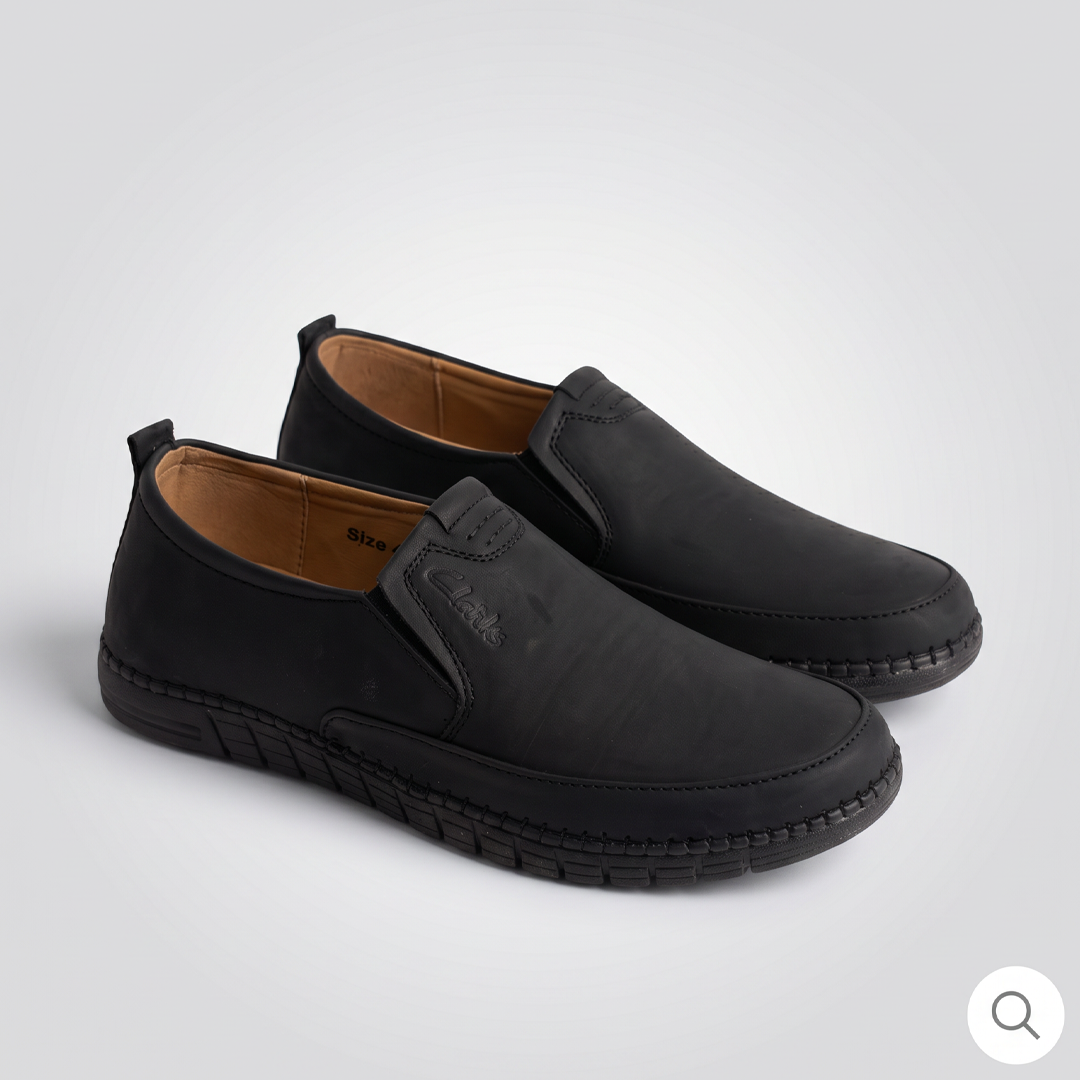 Men's Matte Leather Loafers Black