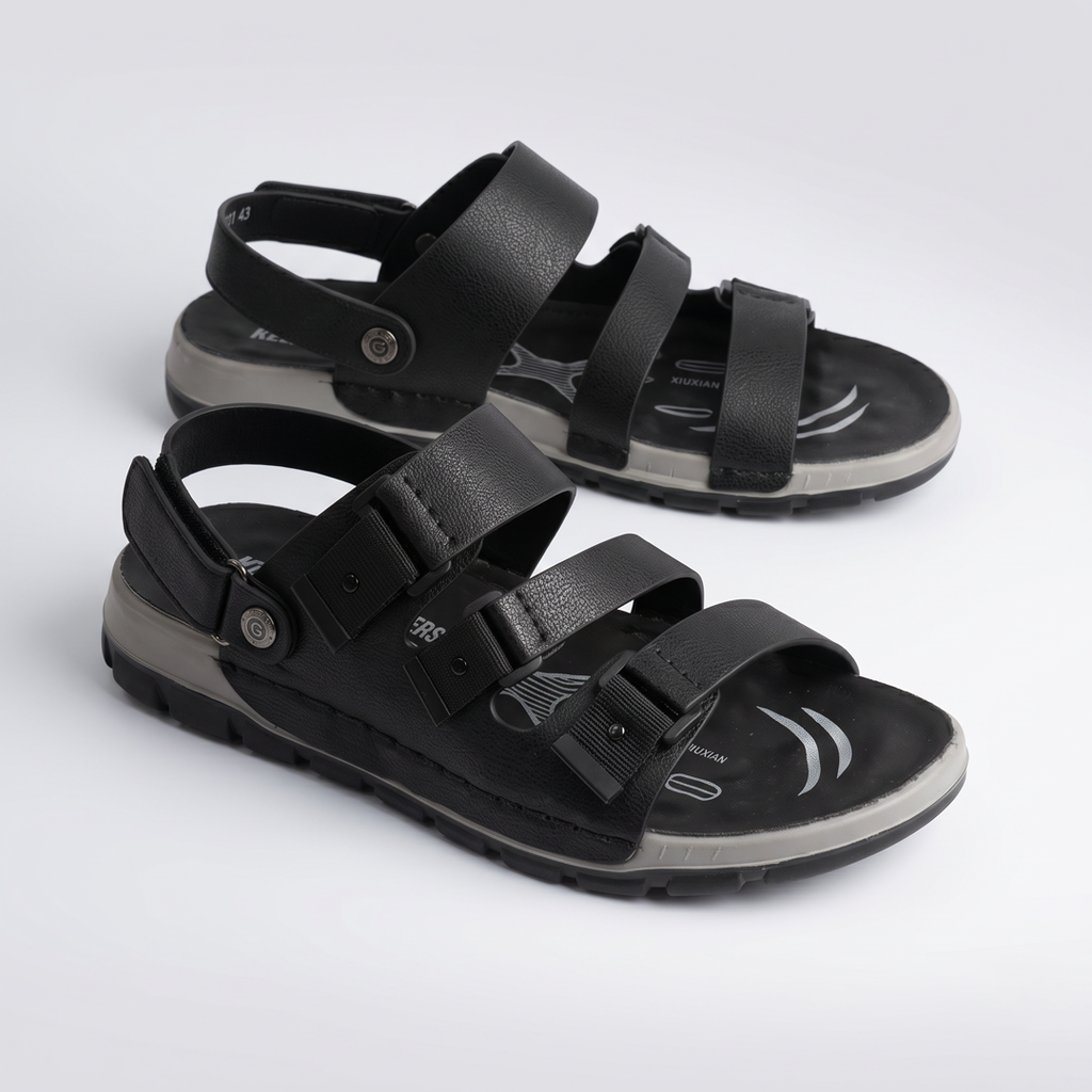 Triple Strap Sport Sandals Men's Rugged Sole