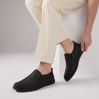 Men's Matte Leather Loafers Black