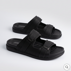 Dual Strap Chunky Slides black