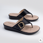 Wedge Thong Sandals black