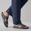 Crossover Slide Sandals Grey