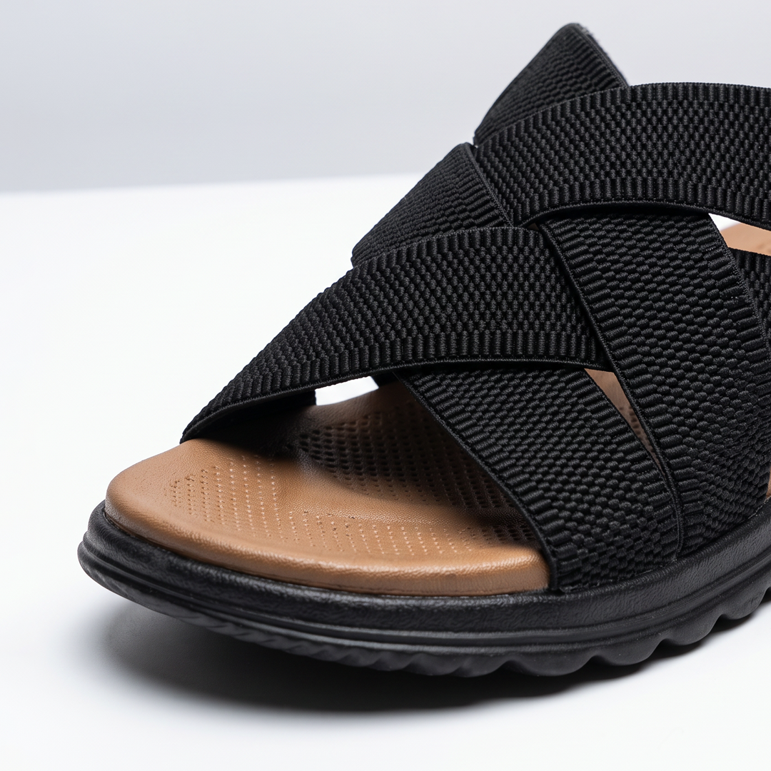 Comfort Cross Strap Sandals black