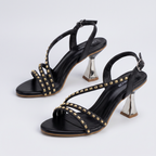 Studded Strappy Heel black