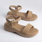 Sporty Platform Sandals biege