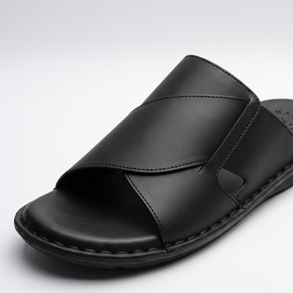 Cross Over Slide Sandals black
