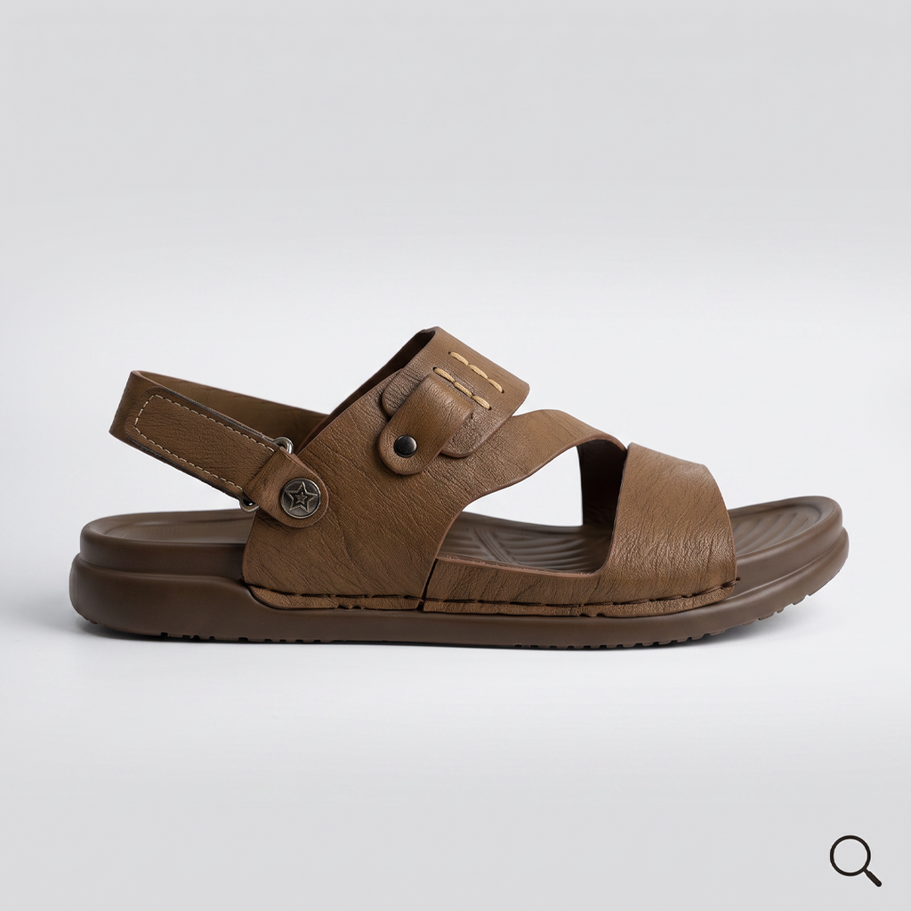 Men's Open Toe Sandals Olive Brown