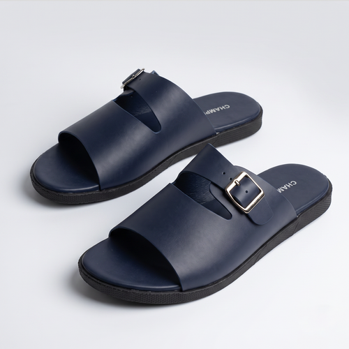 Buckle Slide Sandals blue
