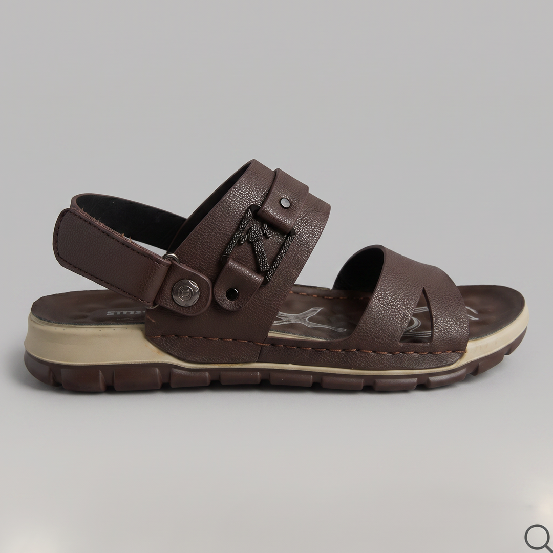 Redskins Cross Strap Sandals Brown Leather