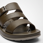 Triple Strap Buckle Slides grey