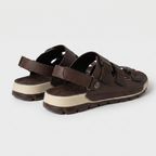 Triple Strap Sport Sandals Men's Brown Leather