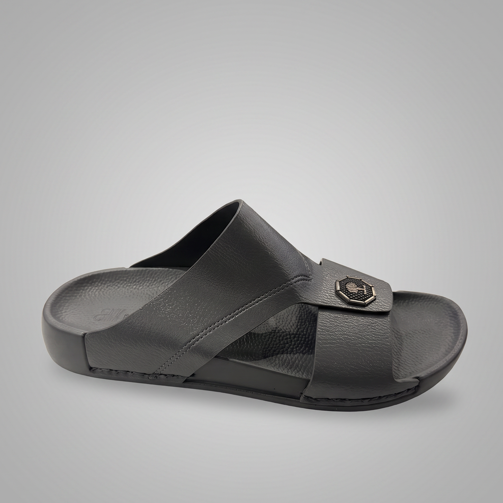Crossover Slide Sandals Grey
