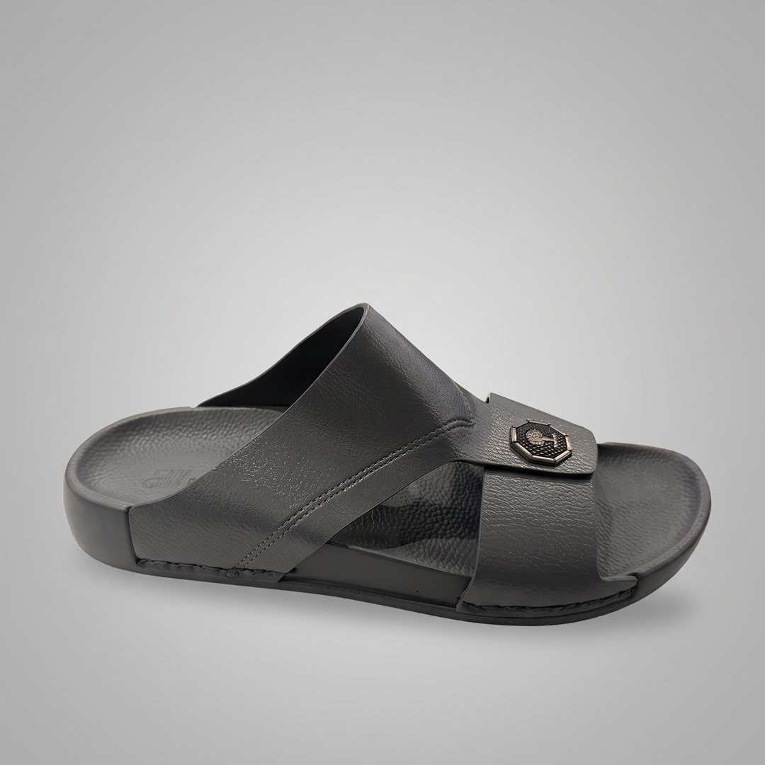 Crossover Slide Sandals Grey