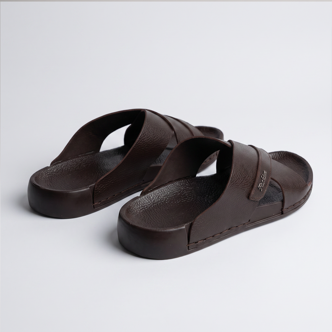 Crossover Slide Sandals brown